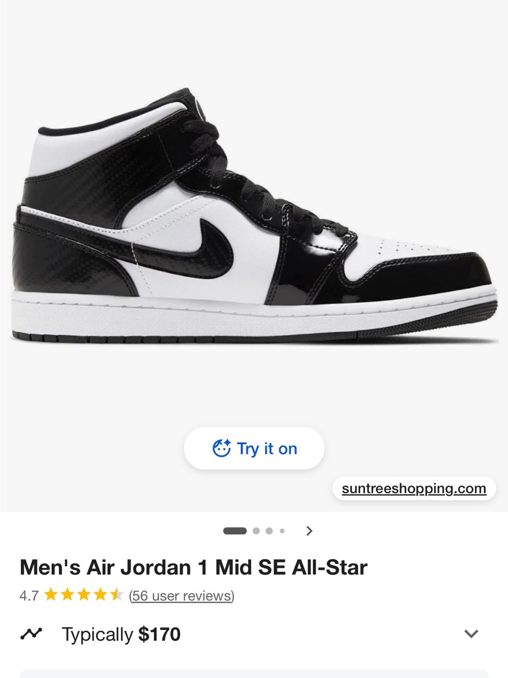 Nike Air Jordan 1 Mid SE โ Black & White Leather Sneaker